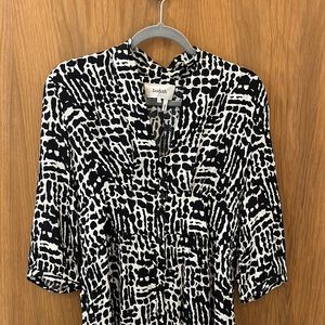 BA&SH Black and cream midi dress